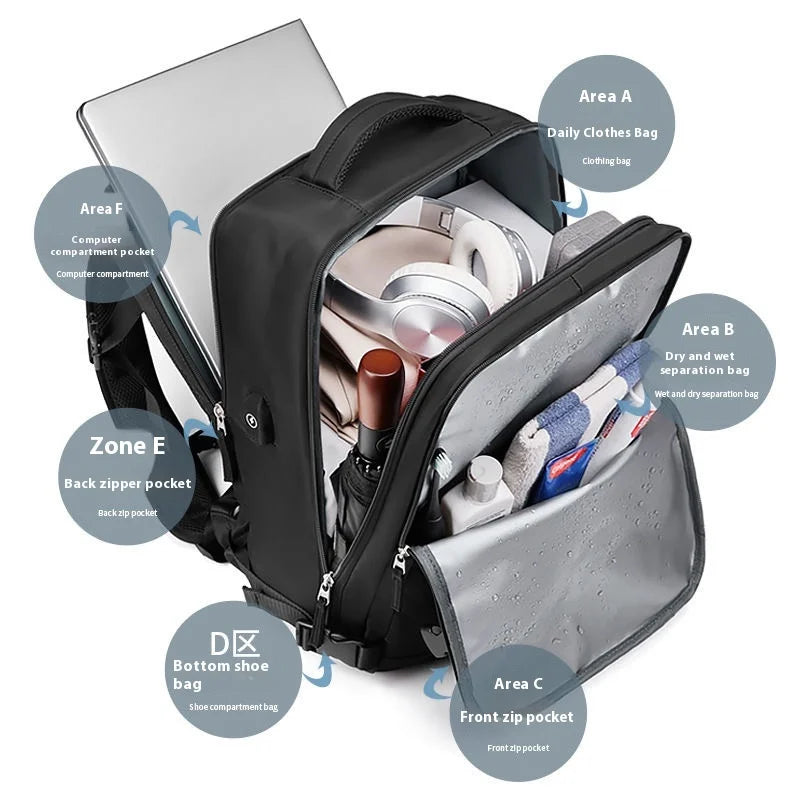 Handbagage rugzak met ademend rugpaneel