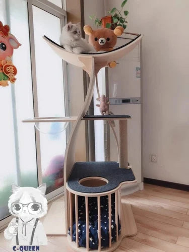 Krabpaal in modern houtdesign – Elegantie voor je kat