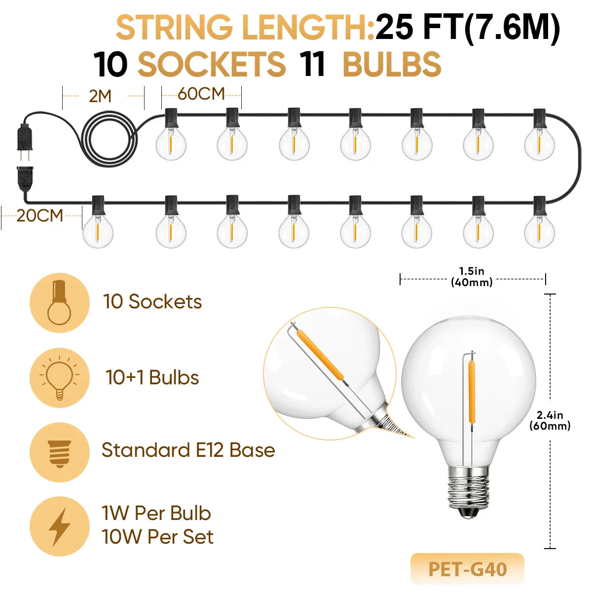 Grote licht slinger buiten – Perfect voor tuinfeesten