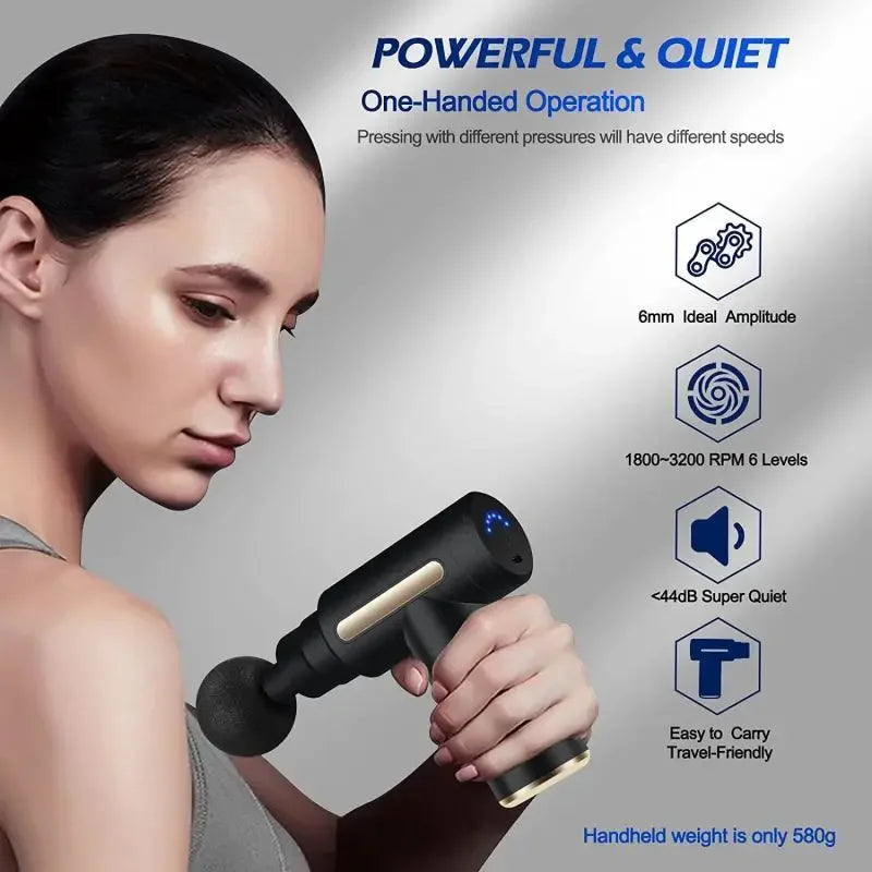 Massage gun met lange gebruikstijd – Urenlang ontspanning