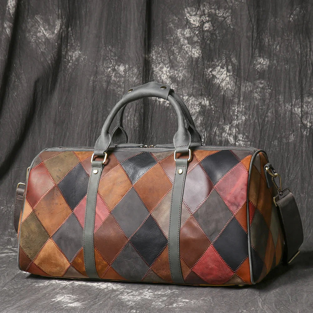 Klassieke draagtas van canvas en leer