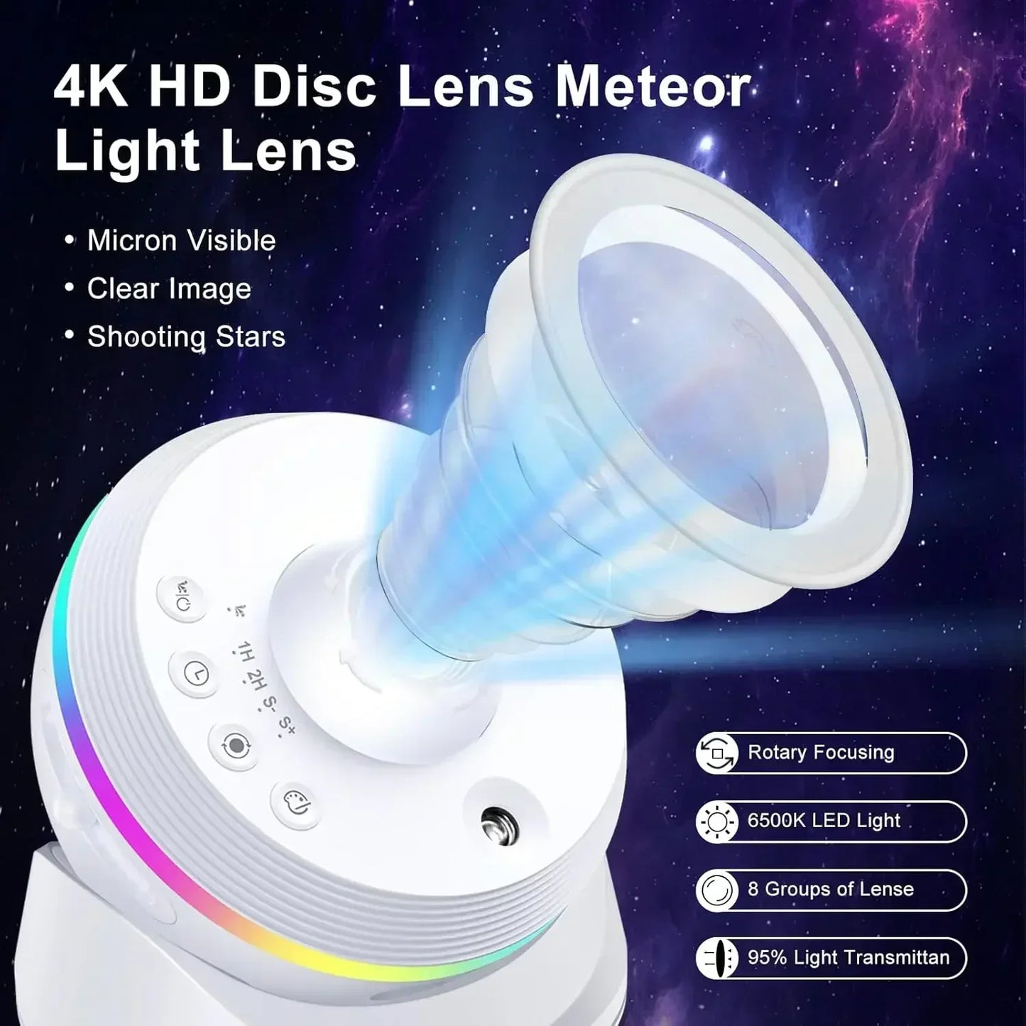 Projector lamp met rustige sterrenhemel