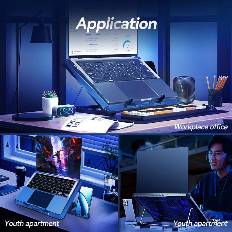 Laptop standaard met geïntegreerde muismat