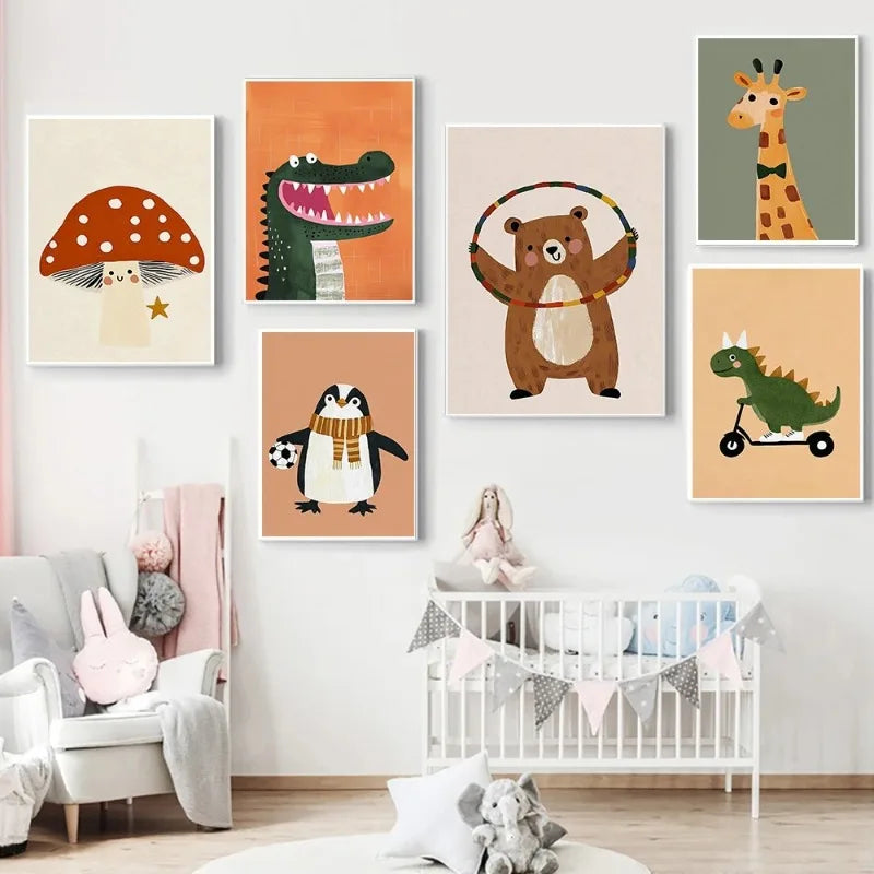 Vintage posters met textiellook
