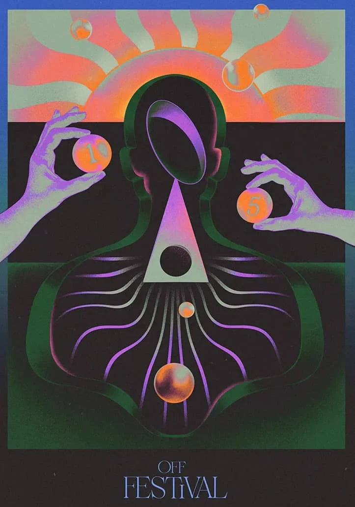 Poster met lijnen en vlakken in modern design