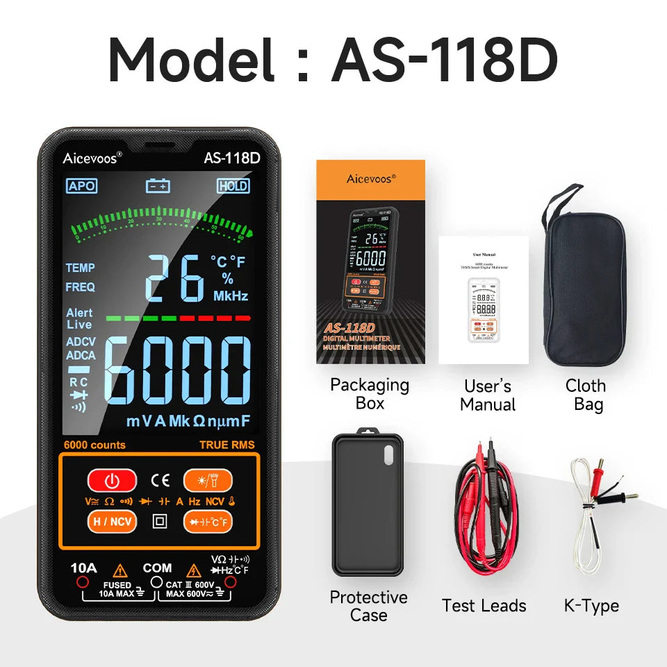 Multimeter geschikt voor tests van elektrische netwerken
