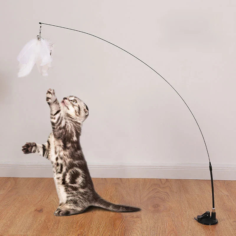 Kattenspeeltje met veren – Stimuleert jachtinstinct
