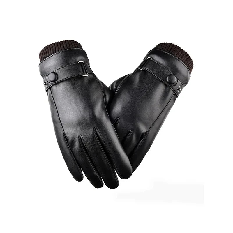 Leren handschoenen voor mannen met ritssluiting