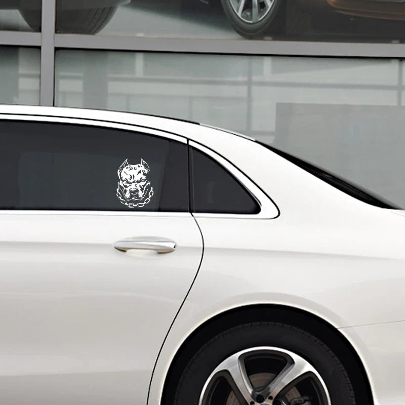 Auto stickers - Stoere Pitbull achterruit ontwerp voor een krachtige uitstraling