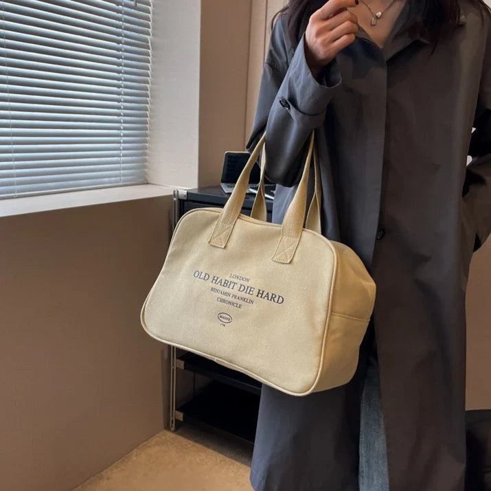 Eco draagtassen met plantenmotief