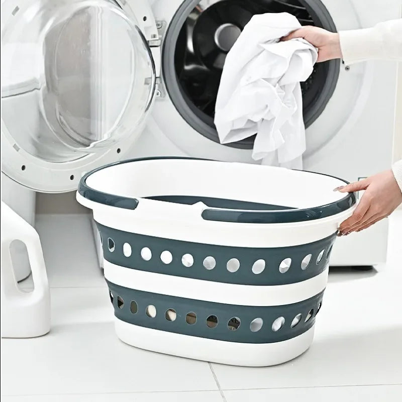 Blokker klassieke wasmand met deksel