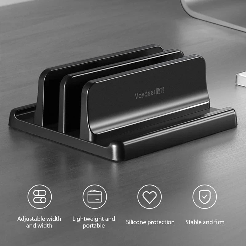 Laptop standaard met ruimte voor accessoires
