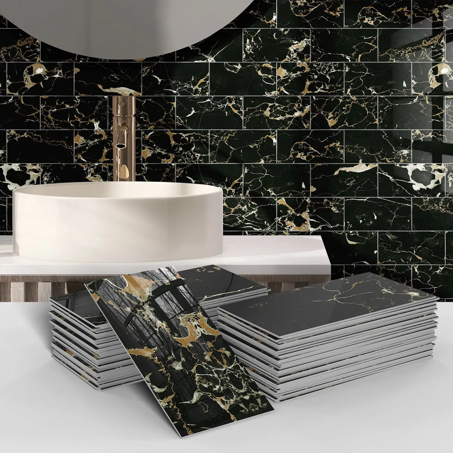 Mozaiek toilet achterwand – Kleine tegels, groot effect