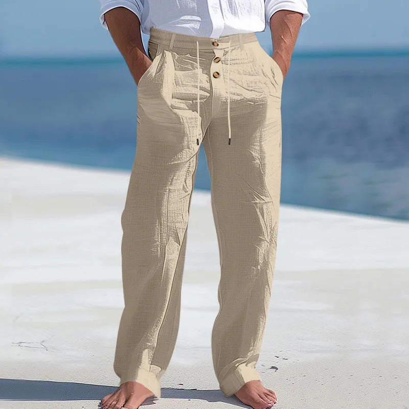 Linnen broek heren in oversized model – Relaxed fit