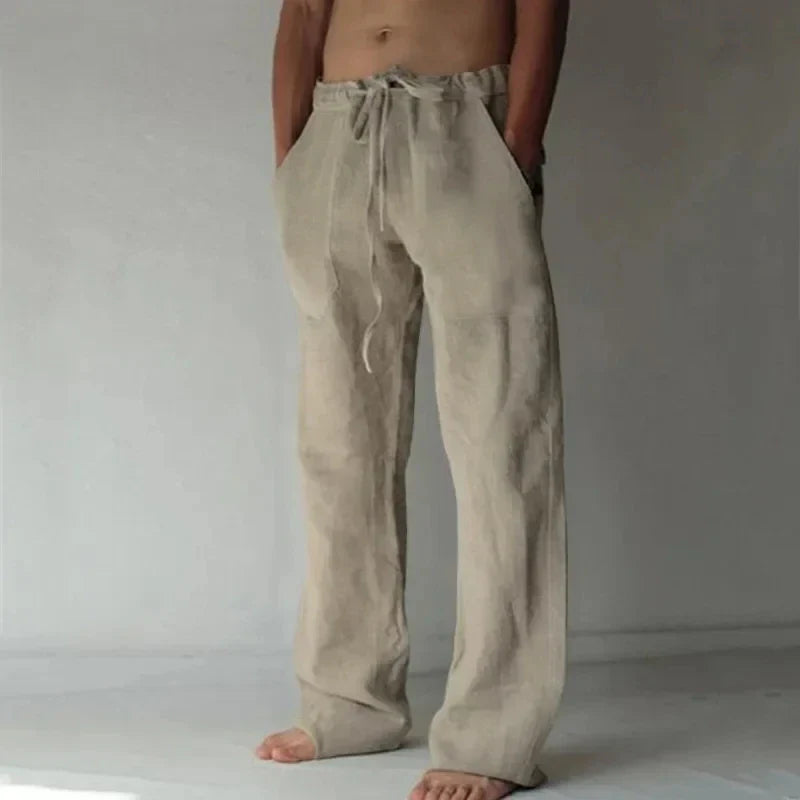 Beige linnen broek voor heren – Neutrale zomerse look