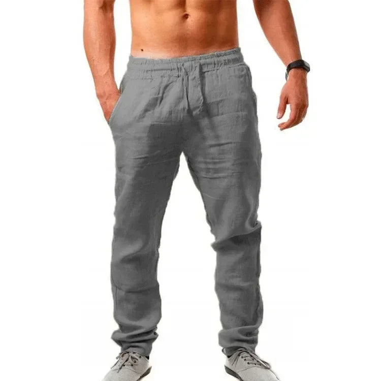 Linnen broek mannen met kreukel-effect – Relaxte stijl