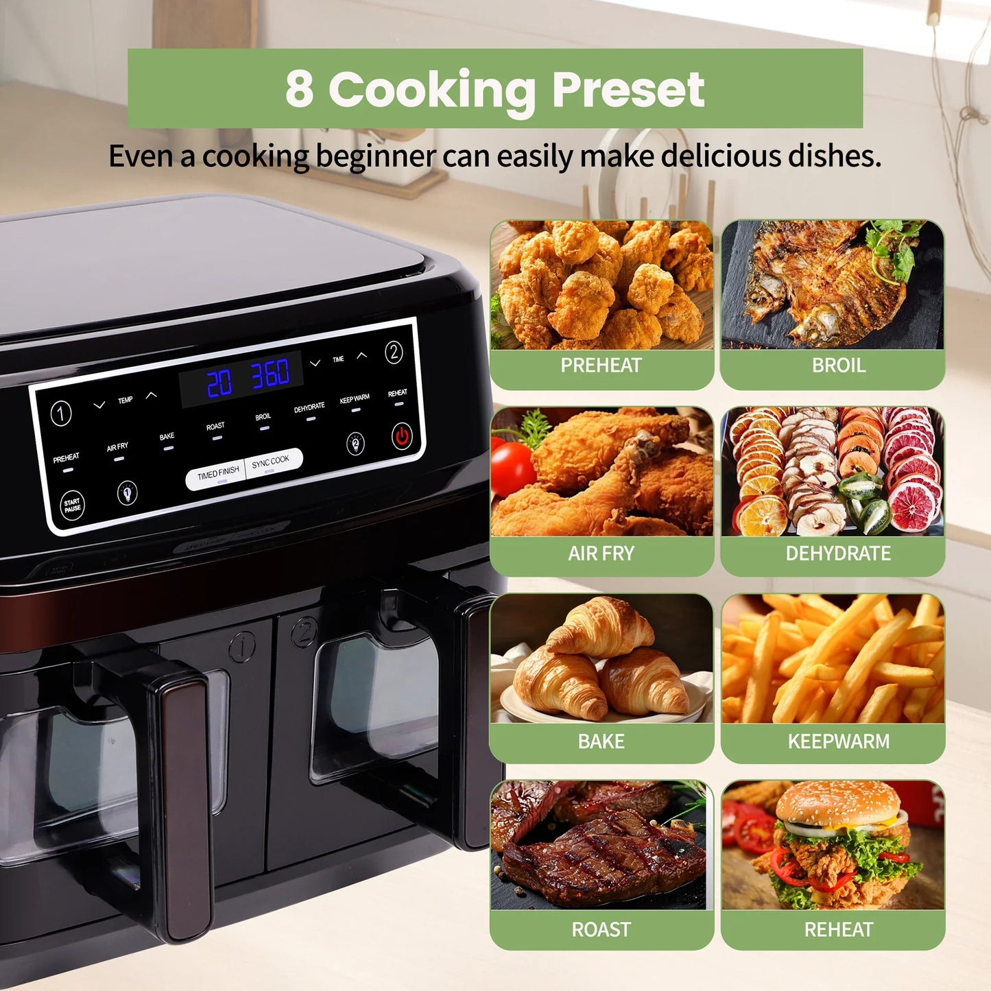 XL airfryer met ruime bakmand – Voor grote porties