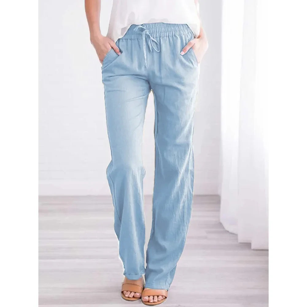 Linnen broek dames met knoopsluiting – Tijdloze afwerking