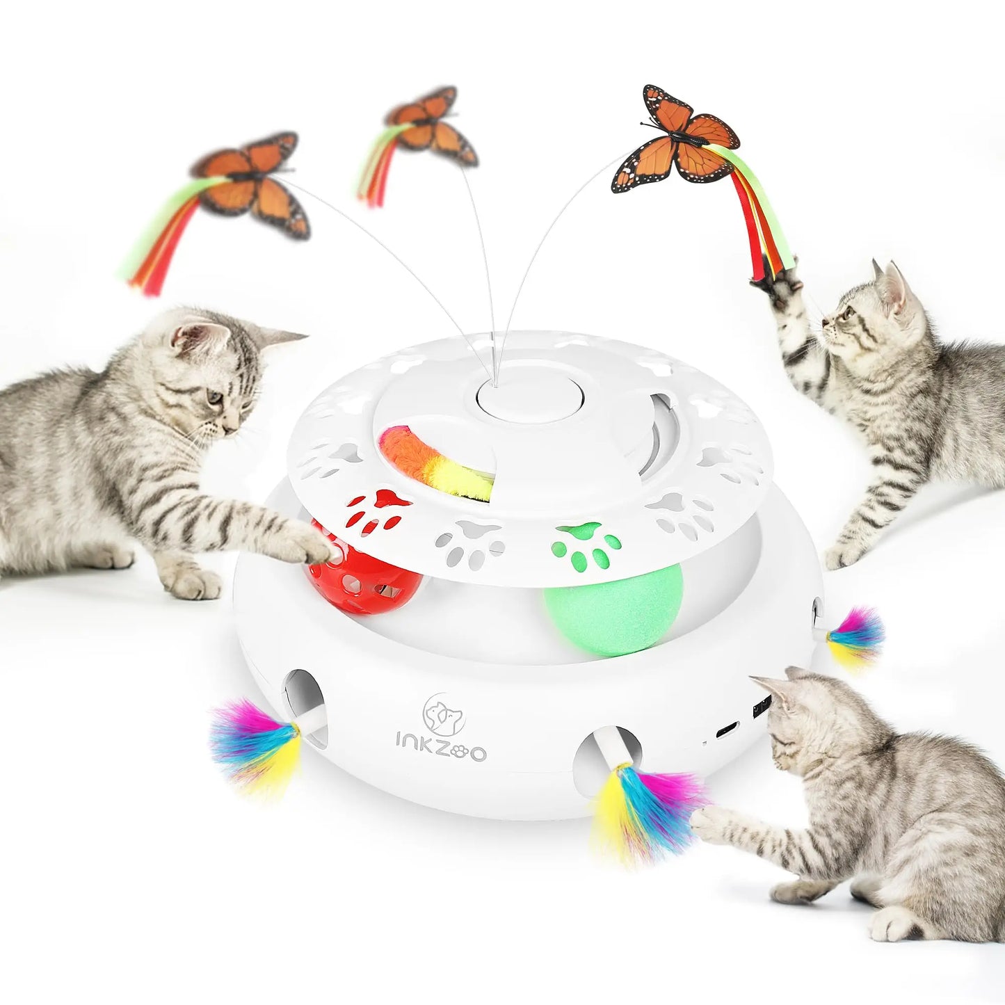Kattenspeeltjes met veren en balletjes β Multifun