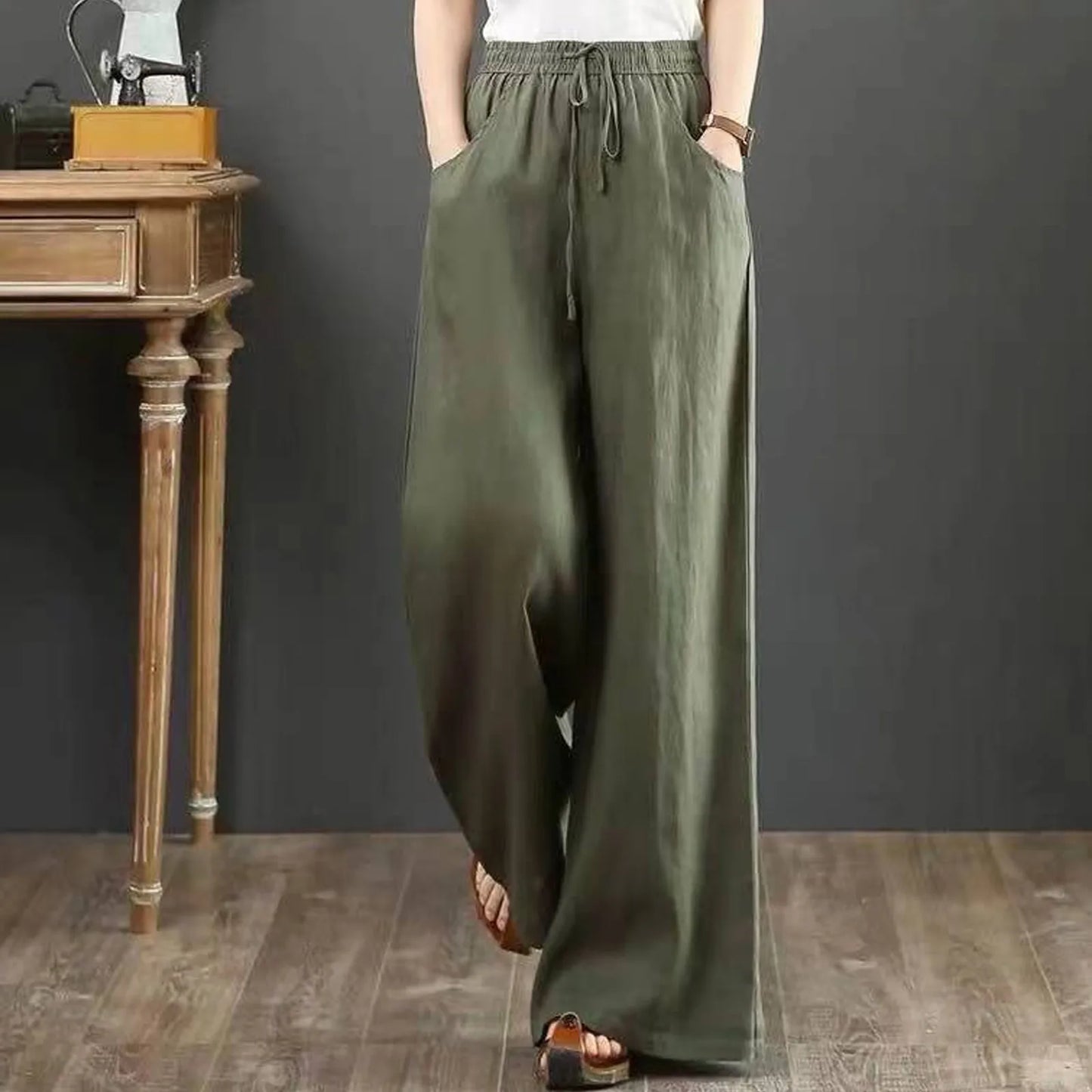 Linnen broek dames met trekkoord – Casual en comfortabel