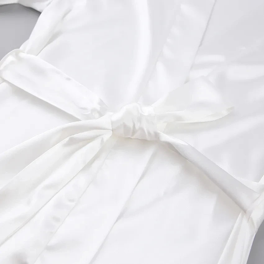 Ochtendjas voor dames met elegante pluimdetails - Perfect voor zomerse ochtenden