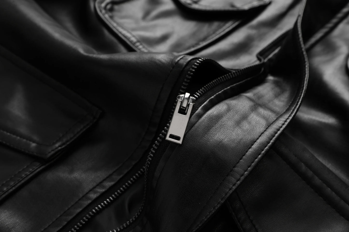 Leren jas heren met opvallende stiksels – Uniek design