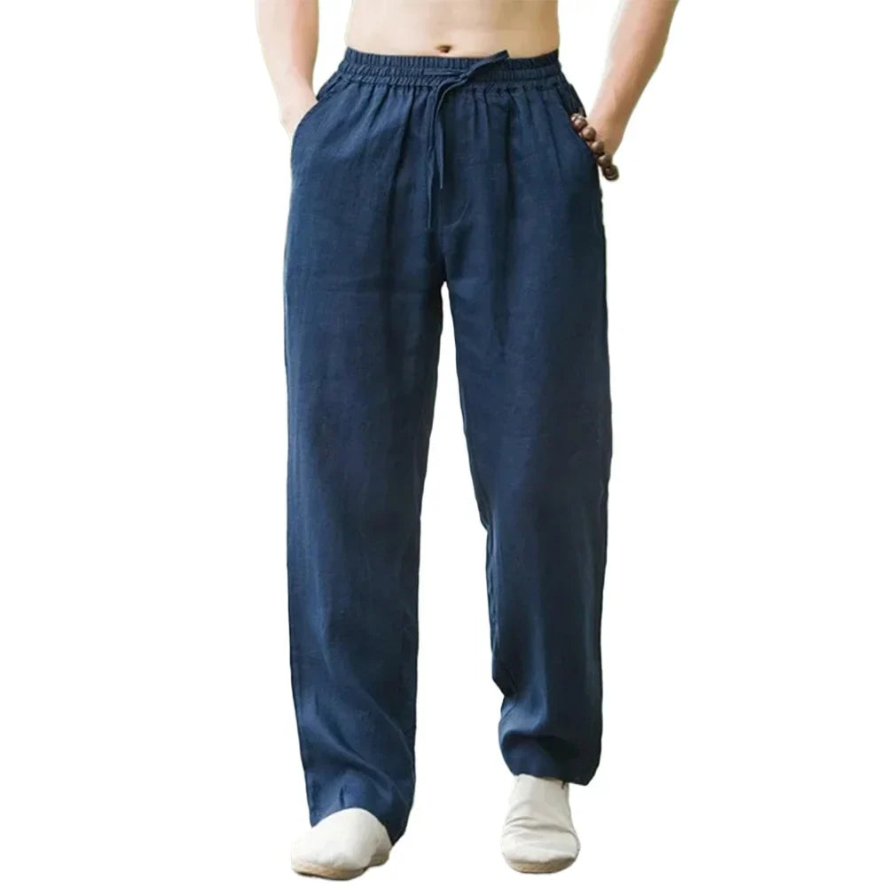 Linnen broek heren met drawstring – Relaxte fit