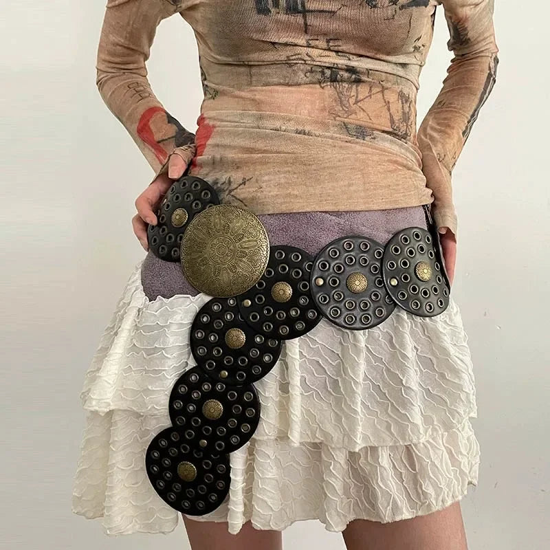 Riem met metallic print voor opvallende look