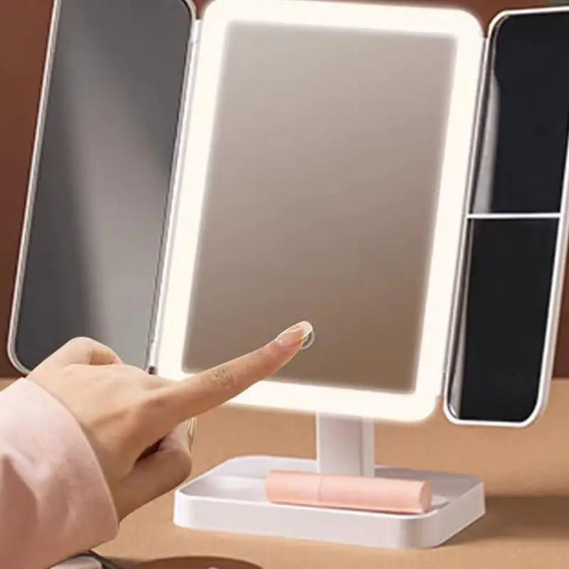 Verlichte make-up spiegel met inklapbaar ontwerp – Compact en praktisch