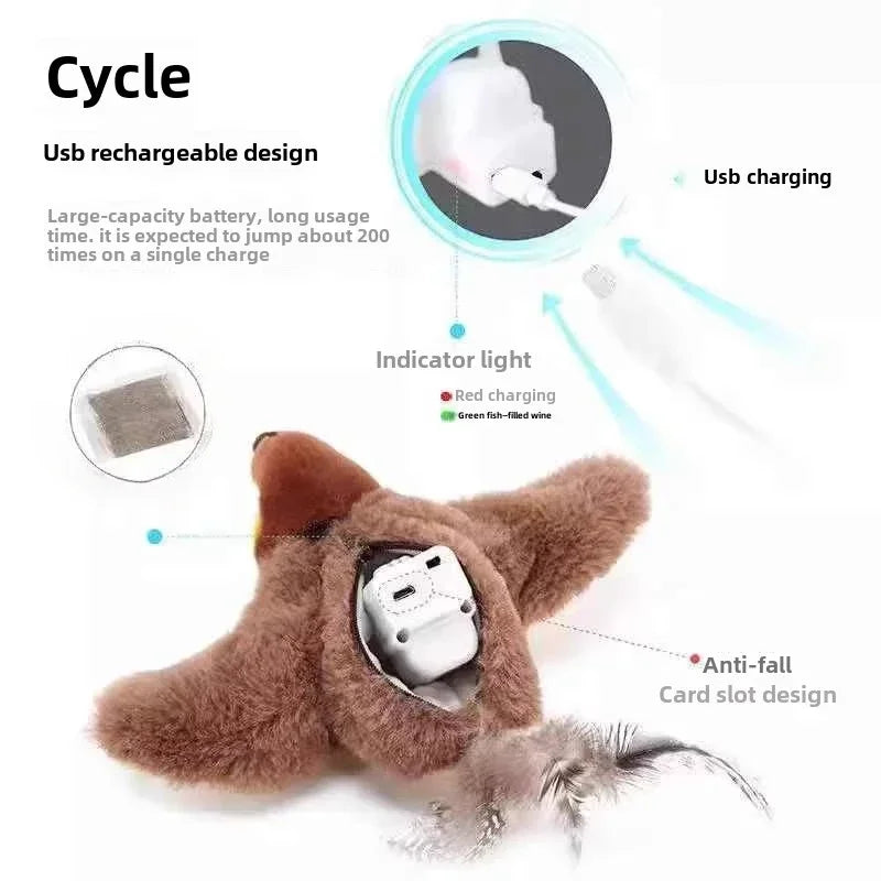 Kattenspeelgoed met pluche staart β Aantrekkelijk voor jachtgedrag