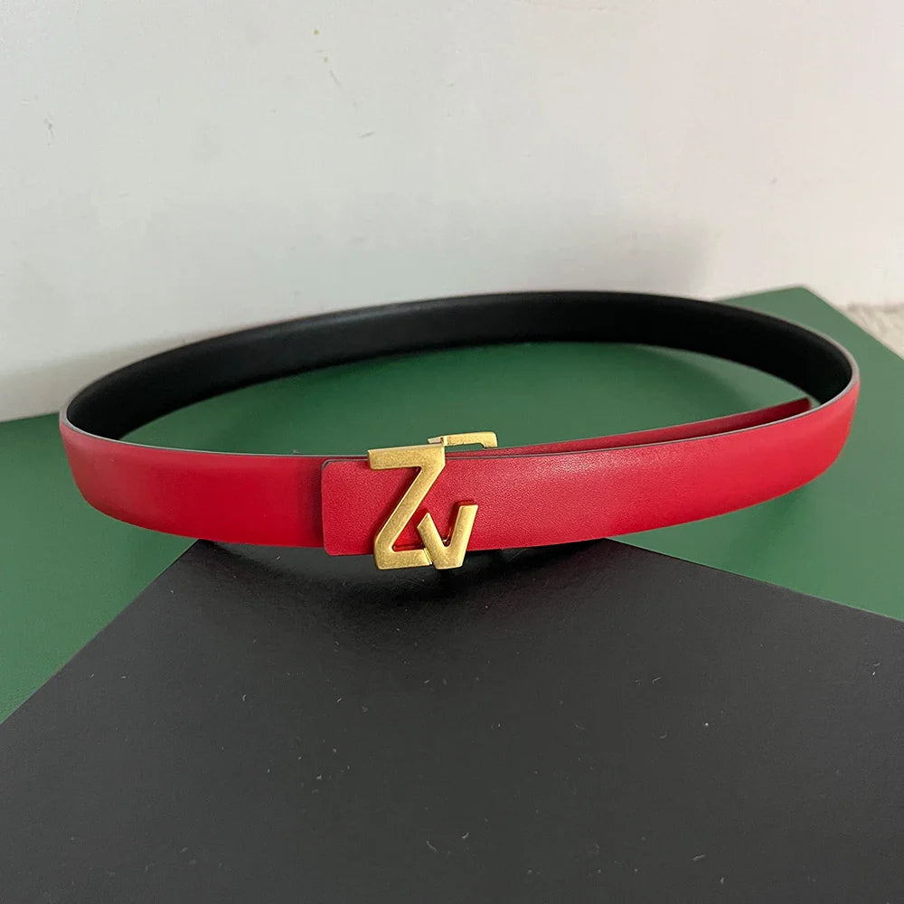 Gevlochten damesriem met leeraccent