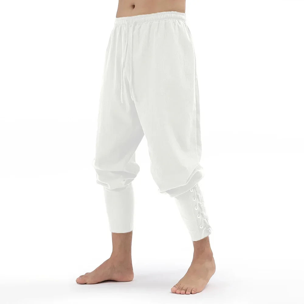 Zomerse linnen broek mannen met lichte wassing β Casual uitstraling