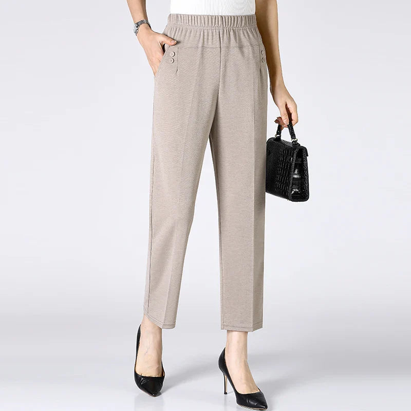 Linnen broek dames met stretch – Extra bewegingsvrijheid