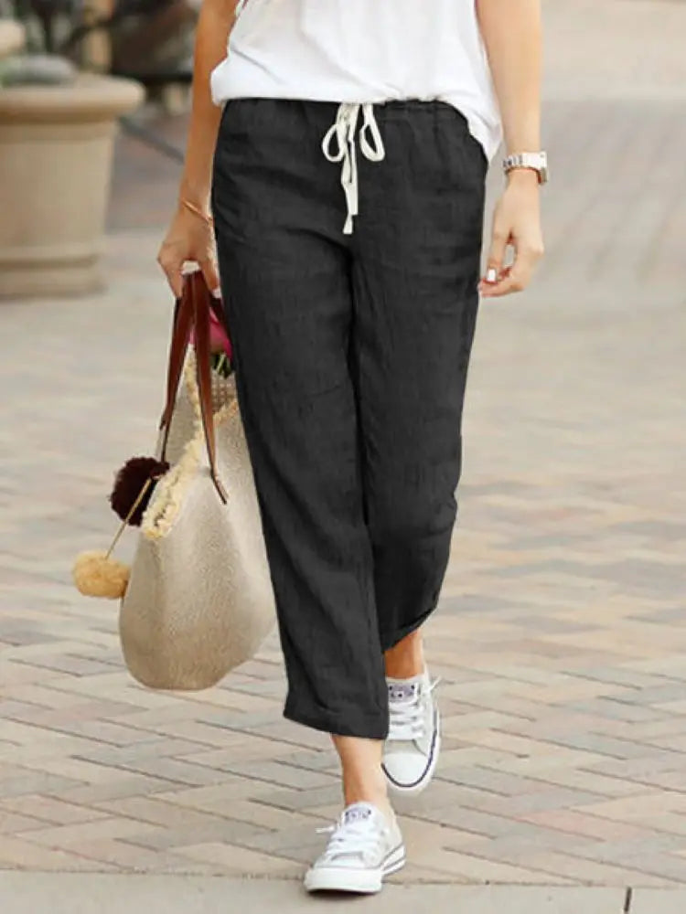 H&M linnen broek met elastische tailleband – Perfecte pasvorm