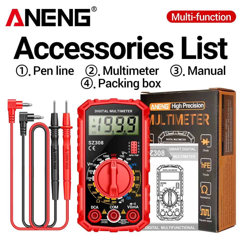 Multimeter voor meting van netspanning