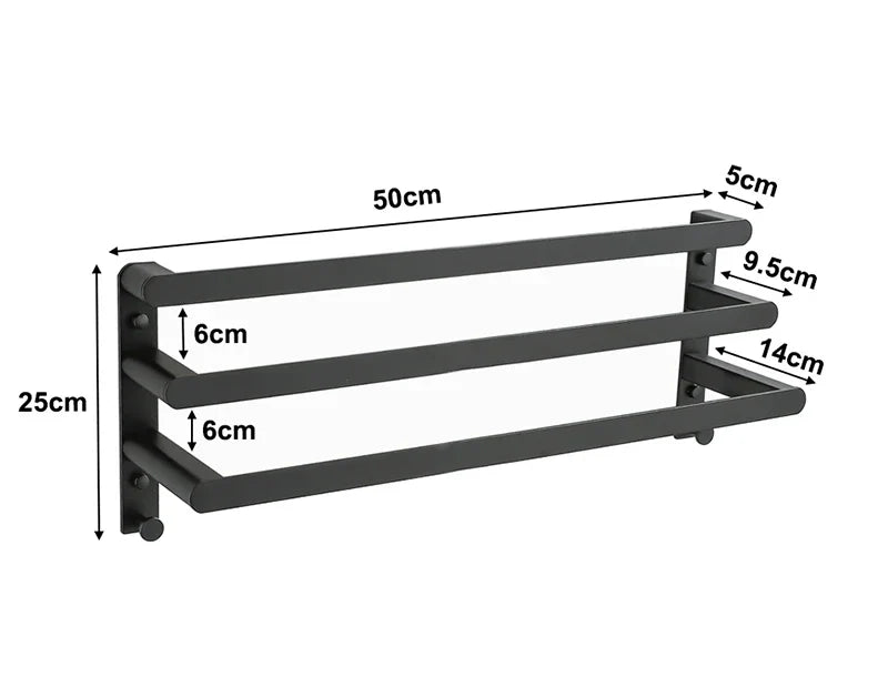 Wand handdoekrek met klemlijst β Stevig en veilig