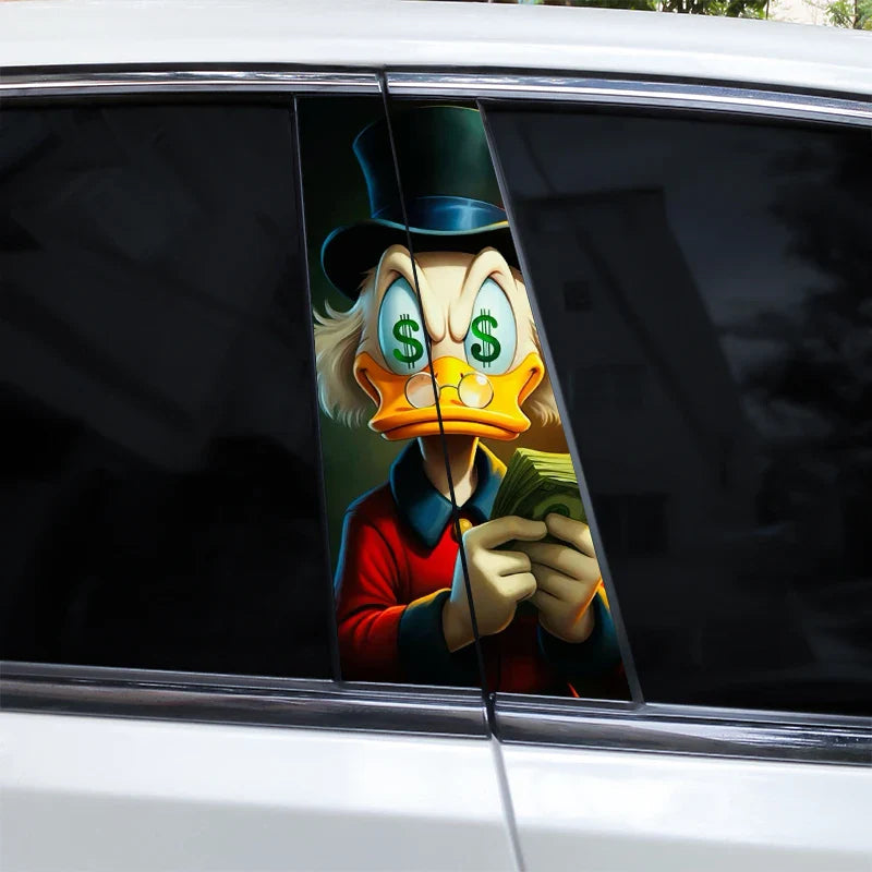 Auto stickers - Mysterieus Scrooge McDuck design voor unieke achterruit