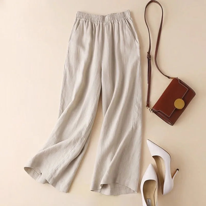 C&A linnen broek dames in effen design – Tijdloos en chic