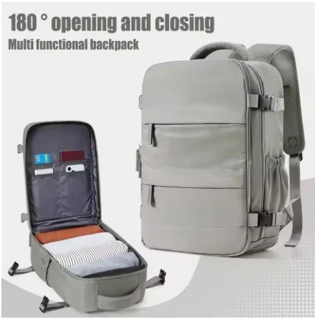 Rugzak als handbagage met compressieriemen