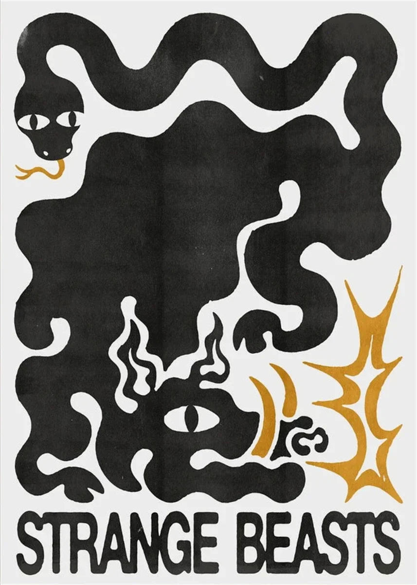 Poster met dieren in zachte kleuren