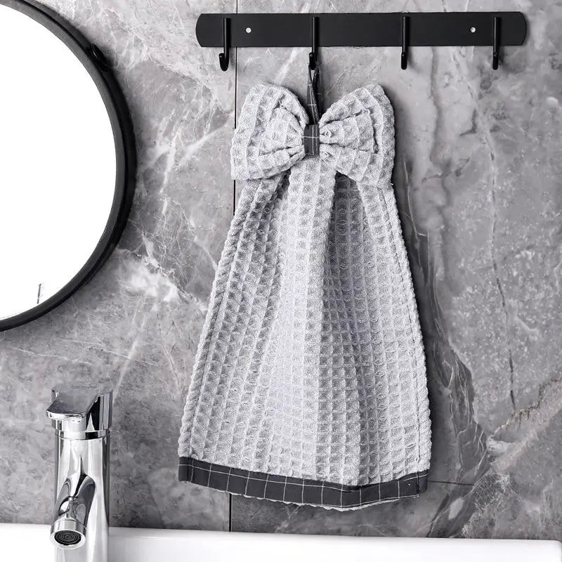 Washandje met lusje voor ophangen – Praktisch detail