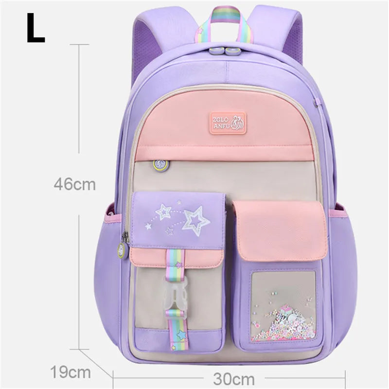 Meiden schooltas met regenboogkleuren – Positieve vibes