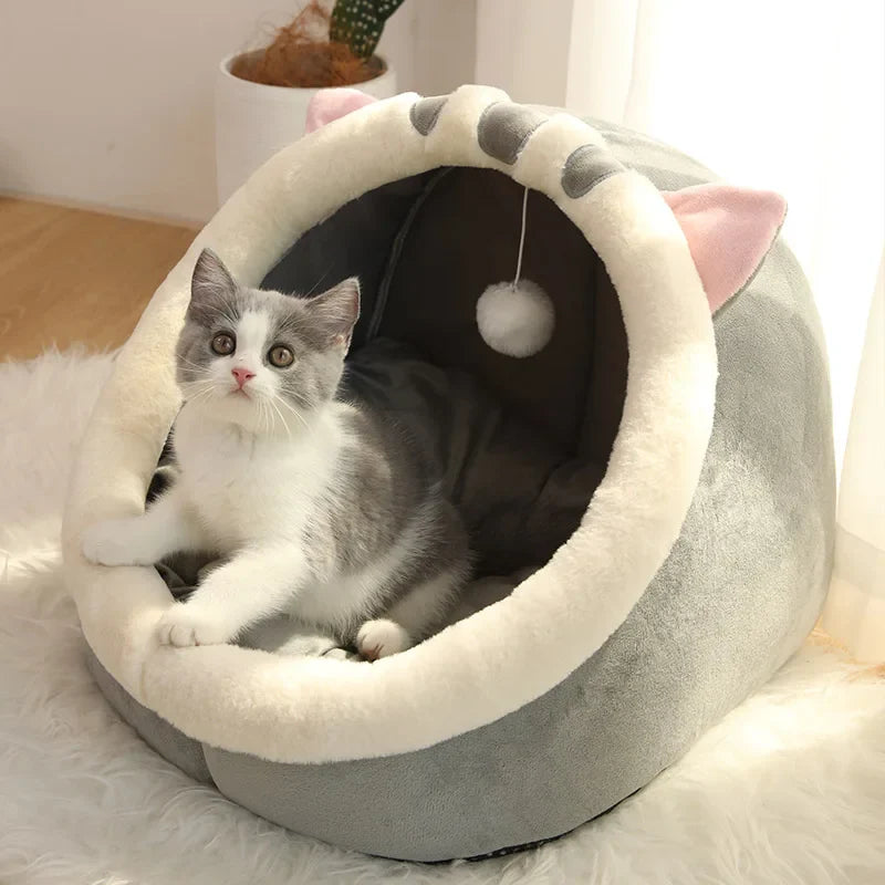 Zachte ronde kattenmand groot – Perfect voor koude dagen