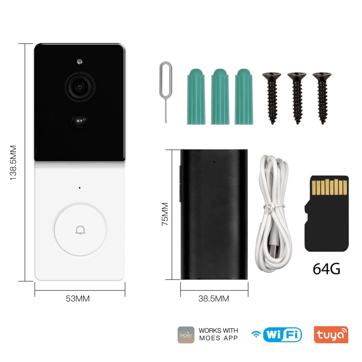 Deurbel camera draadloos en waterdicht – Geschikt voor buiten