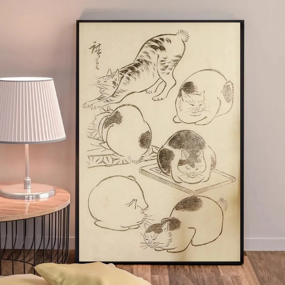 Poster met zachte penseellijnen