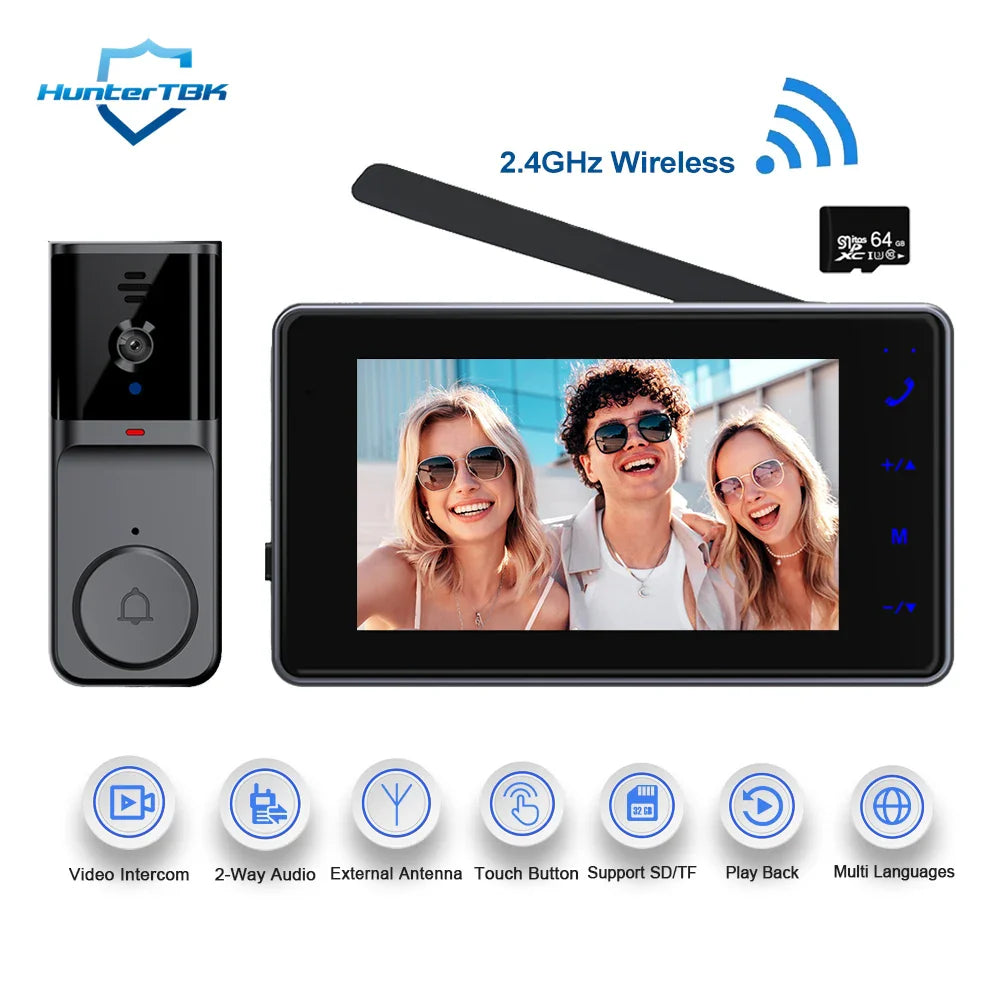 Deurbel met video en ruisvrije audioverbinding