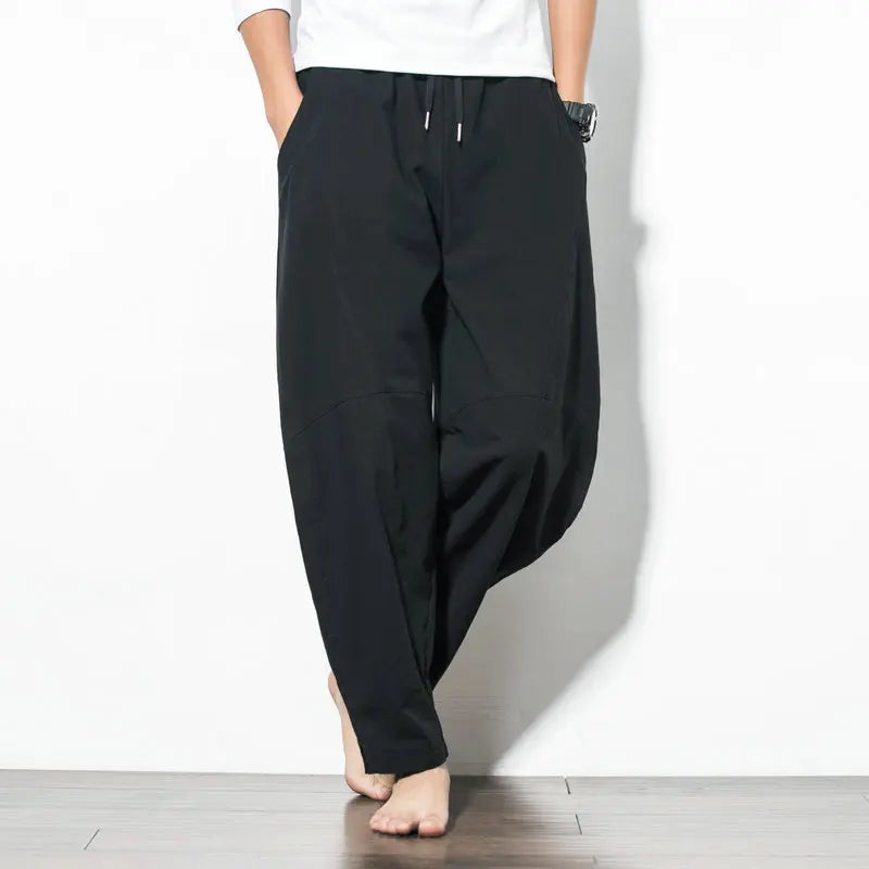 Zomerse linnen broek mannen met lichte wassing – Casual uitstraling