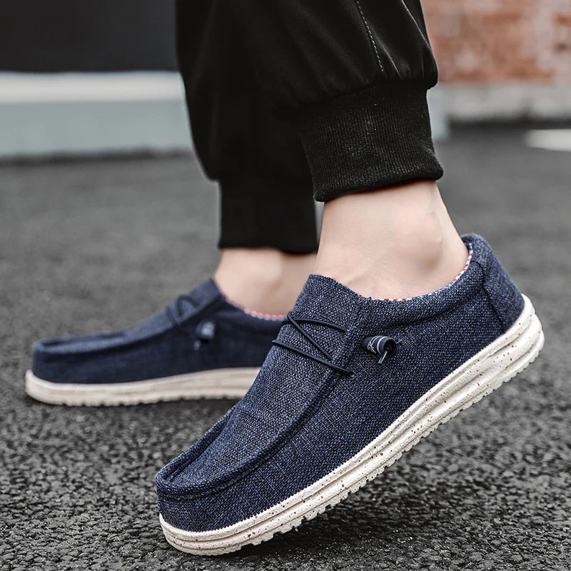 Heren canvas sneakers met zomerse veters