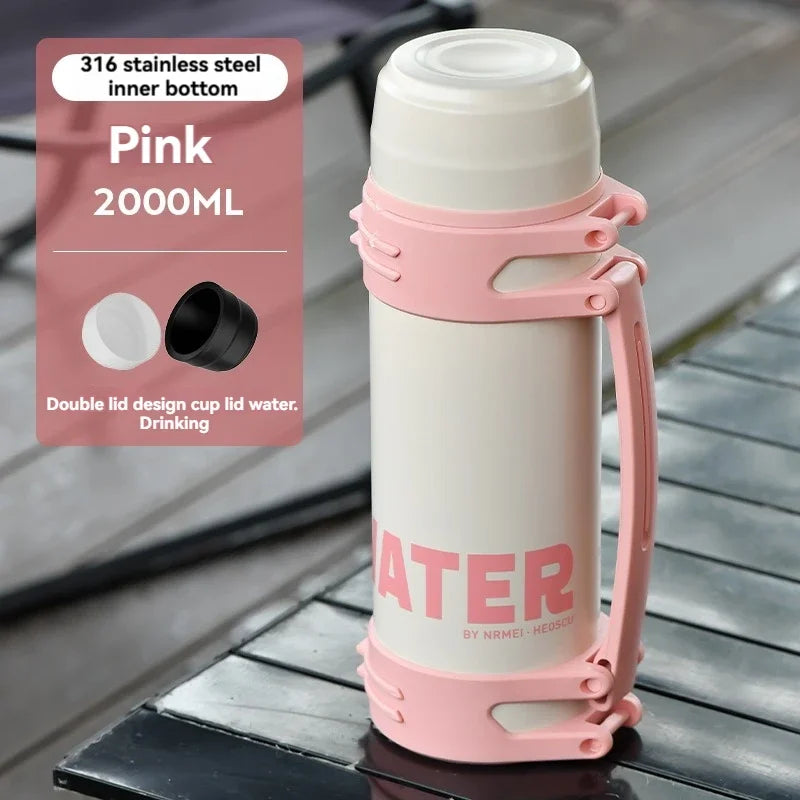 Thermosfles met handriem – Makkelijk mee te nemen