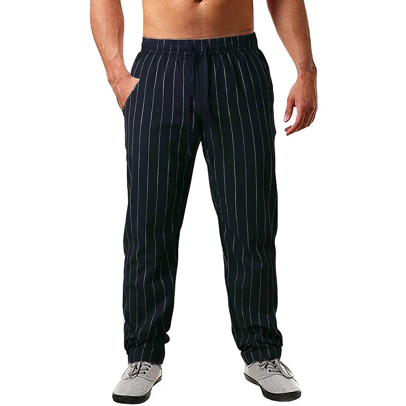 Linnenmix broek man met chino-pasvorm – Netjes en luchtig